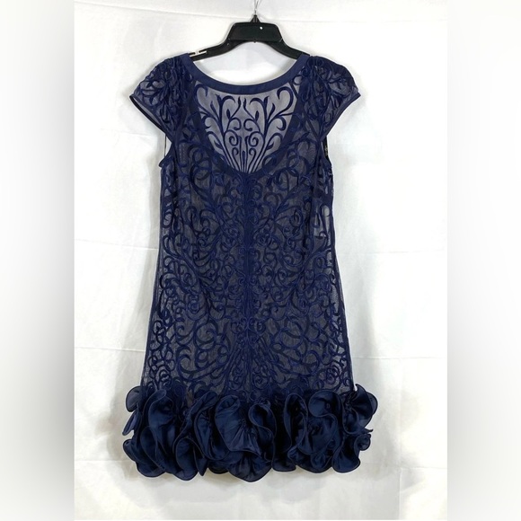 Navy Blue Lace party Dress - Picture 2 of 5